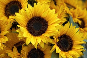 Obraz premium Yellow sunflower wallpaper with a green background