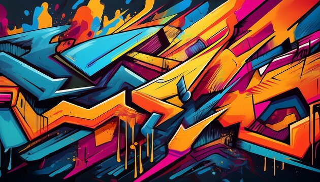 colorful graffiti art background generated by ai