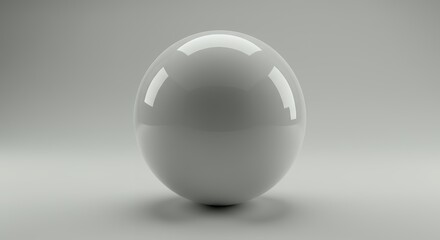 Obraz premium Translucent frosted glass sphere with subtle blue tint and soft lighting effects on minimalist neutral background