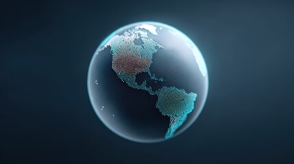 Obraz premium Digital Globe, Global Network, Tech World, Data Visualization