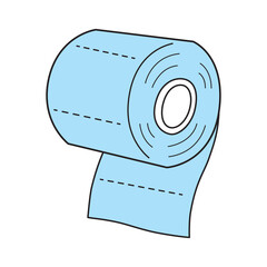 Blue toilet paper roll isolated vector illustration