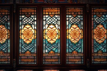 elegant Chinese design window in retro style