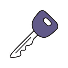 Car or home key isolated vector illustration