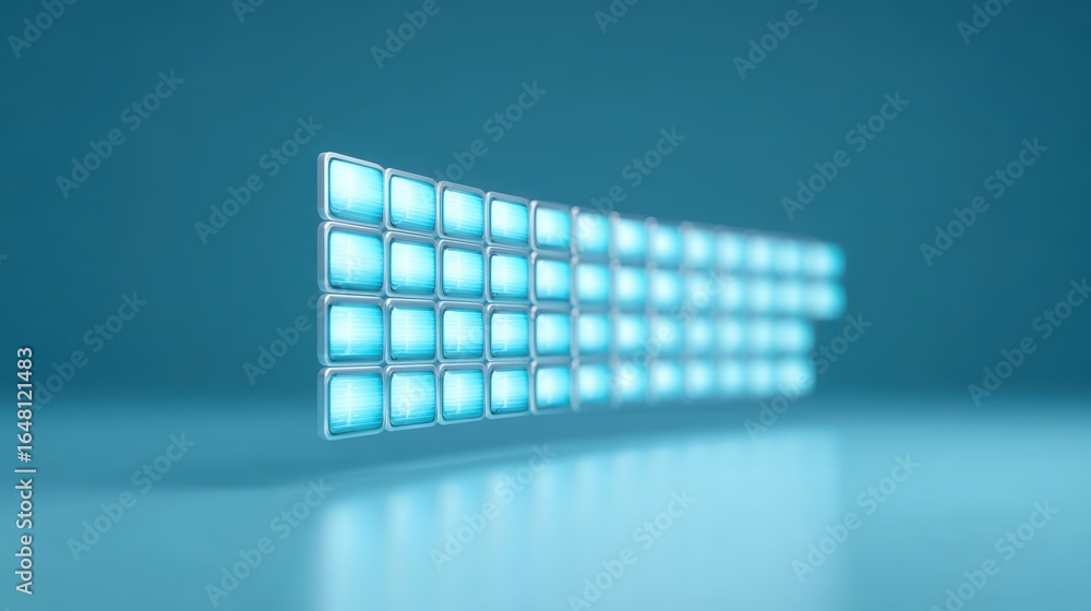 Poster futuristic data wall | digital screen array | tech grid