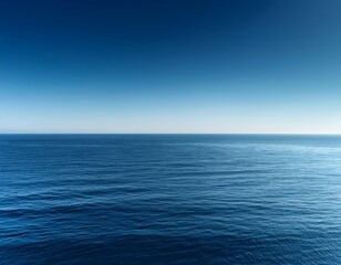 Naklejka premium minimalist ocean horizon in serene blue tones