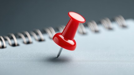 Red Push Pin on Note Pad: Reminder, Memo, Office - business education