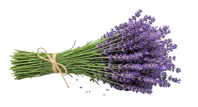Ein duftender Strauß Lavendelzweige, transparenter Hintergrund, PNG