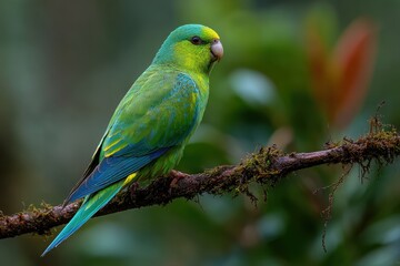 The blue winged parakeet or Malabar parakeet is native to southern India s Western Ghats