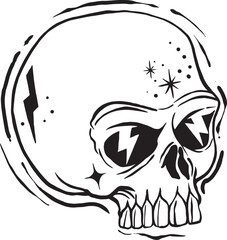 vector illustration of a skull