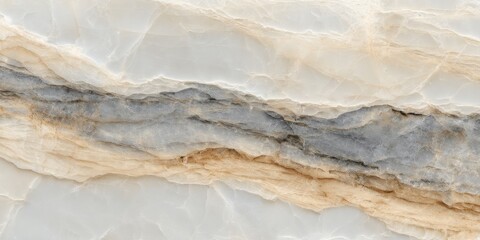 Naklejka premium Marble Texture With Natural Beige And Gray Veining. Elegant Stone Surface For Interior Design And Architecture