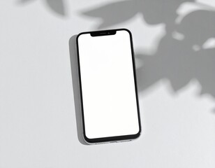 Clean Mobile Device Mockup with Empty Display for UI Design