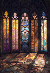 Fragmented Stainedglass and Shadowed Masonry