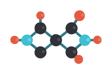 3d molecular model of a chemical compound with a repeating ring structure on a black background