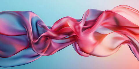 Abstract fluid wave of colorful silk fabric
