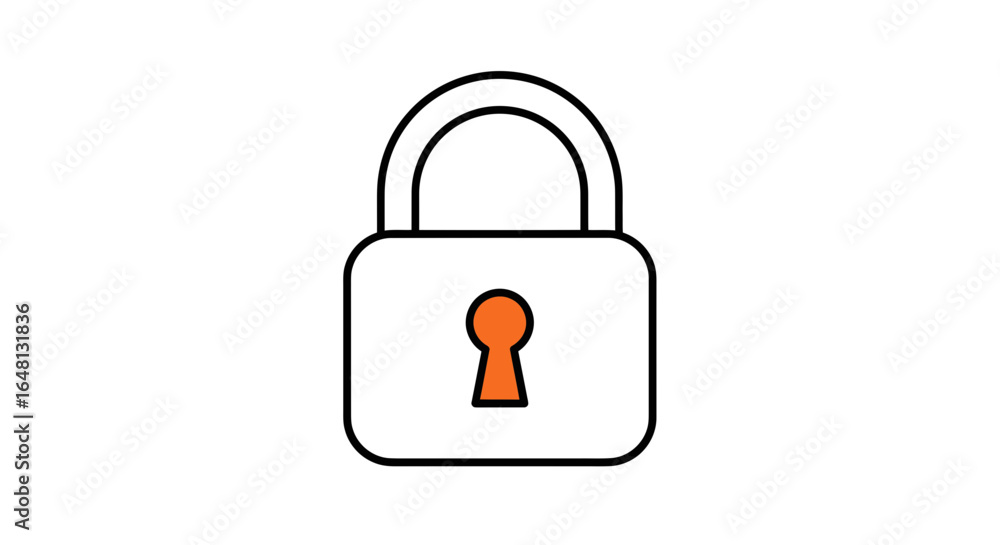 Poster secure digital data simple padlock icon for privacy and information security