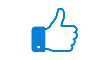 Blue thumbs up icon symbolizing approval and positive feedback for social media and online engagement