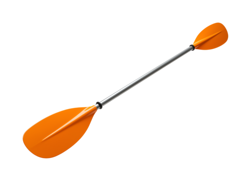 Bright orange kayak paddle with a sleek design isolated against a black background ideal for water