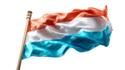 A luxembourg flag waving gently in the wind with its vibrant colors of red white and blue displayed