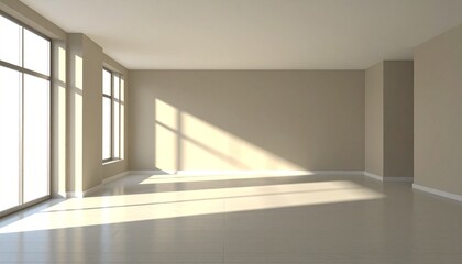 Fototapeta premium Generated image empty room office apartment lighting windows