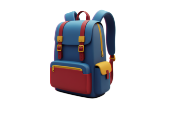 Brightly colored backpack with yellow accents and multiple compartments for students and travelers