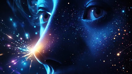 Stardust Nose Aura, Magical Nose Glow, Ethereal Stardust, Glowing Face
Particles, Cosmic Nose Art