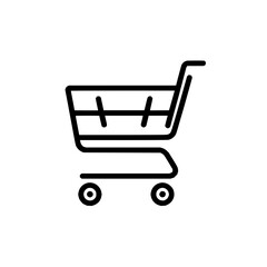 Shopping cart icon for online retail and e commerce websites and applications symbol for buying goods and services
