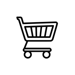 Shopping cart icon representing retail sales and online shopping with a simple design style