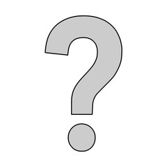 Question mark gray icon on isolated transparent background