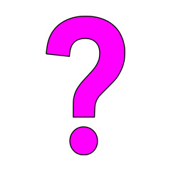 Question mark purple icon on transparent background
