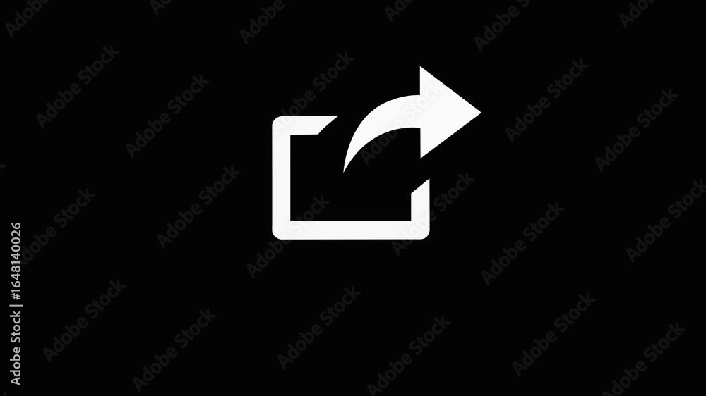 Poster connected chain, file sharing symbol. share icon concept on black background . one pointing in and t