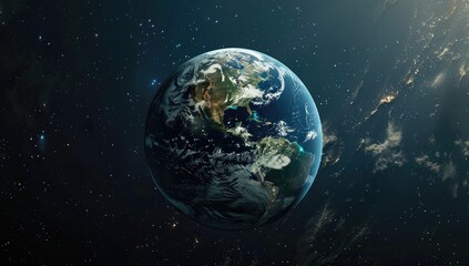 Earth, Space, Orbit, Planet, View, Cosmos, Night, Stars, Clouds, Background, Environmental, Science, Wallpaper