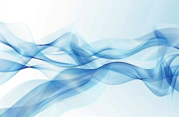 Fototapeta premium Abstract blue flowing waves, light background, design element