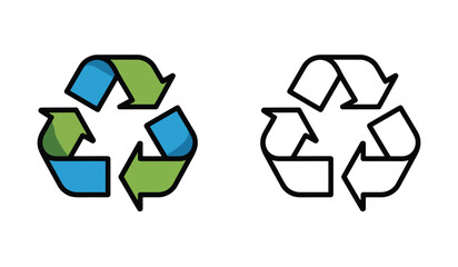 Obraz premium Colorful and Black Recycle Symbol Illustrations Waste Management Environmental Awareness Resource Conservation