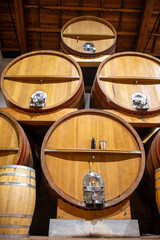 Visit of wine cellar with old large oak barrels, production of fortified dry or sweet tasty marsala...