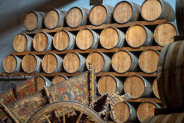 Visit of wine cellar with old large oak barrels, production of fortified dry or sweet tasty marsala...