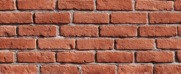 Obraz premium The Brick Wall Texture in Warm Sunlight with Rustic Red Patterned Bricks