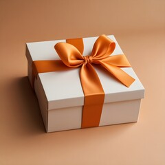 Orange Ribbon Gift Box: Simple, Elegant Surprise Package