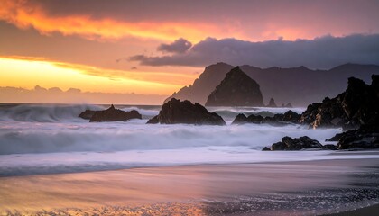 Dramatic sunset over a rocky beach (5)