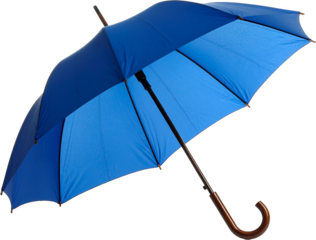 Isolated Blue Umbrella on White Background