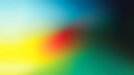 Obraz premium Dynamic gradient background bright yellow, green, and blue with a subtle red accent.