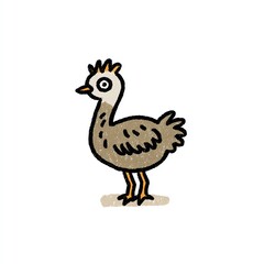 Adorable Moa Bird Illustration in a 3D Felt Style, Delightful and Playful