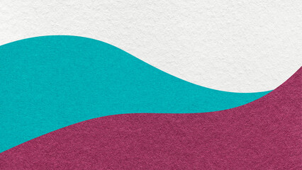 Abstract white, turquoise, purple texture paper background, wavy layers. Wave pattern with copy space for banner