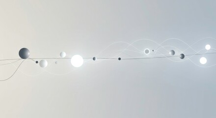 Abstract representation of light spheres and waves