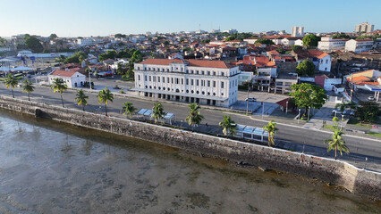 Train Station At Sao Luis In Maranhao Brazil. Highrise Buildings. Beautiful Cityscape. Train Station At Sao Luis In Maranhao Brazil. Railroad Station. Tourism Travel. Brazil Northeastern.