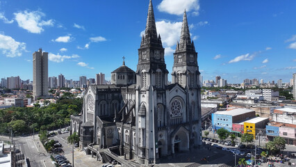 Fortaleza Ceara. Catholic Temple At Fortaleza In Ceara Brazil. Religion Background. Downtown Area. Cityscape Landscape. Catholic Temple At Fortaleza In Ceara Brazil. Catholic Shrine.