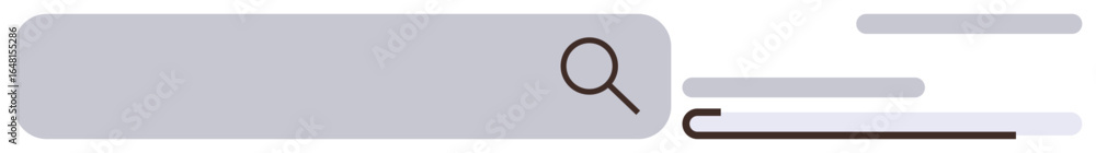 Poster simplistic search bar design with magnifying glass icon and lines denoting a results display. ideal 