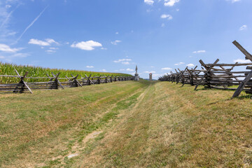 Fototapeta premium Photo of the Bloody Lane at the Antietam National Battlefield Sharpsburg Maryland USA