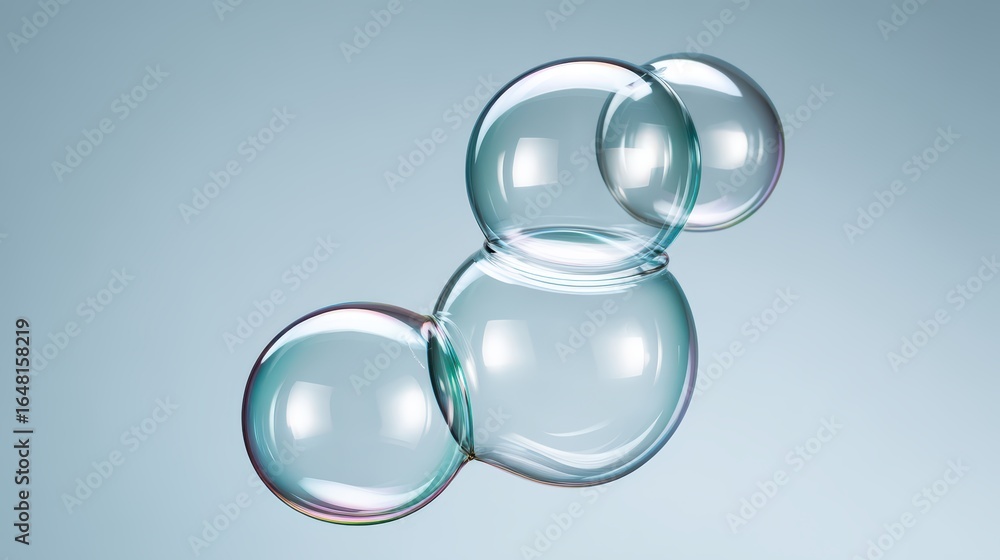 Poster colorful soap bubbles floating gracefully with soft lighting and smooth background texture
