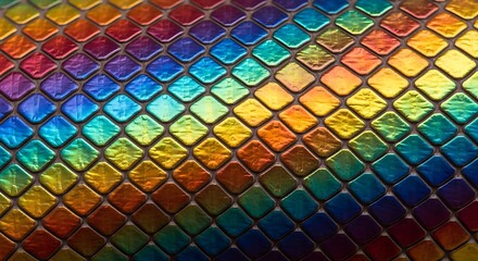 Shimmering scales of a serpent in rainbow colors