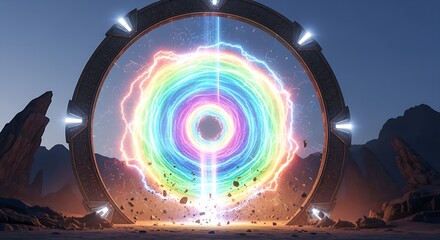 Stargate pulsing with rainbow energy waves